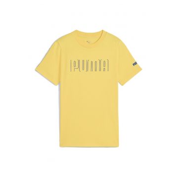 Tricou cu decolteu la baza gatului si imprimeu logo