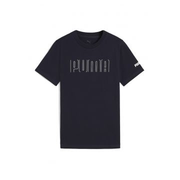 Tricou cu decolteu la baza gatului si imprimeu logo