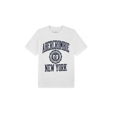 Tricou cu logo si decolteu la baza gatului