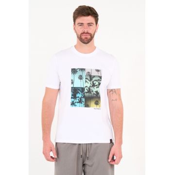 Tricou de bumbac cu imprimeu tropical