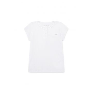 Tricou striat cu decolteu henley