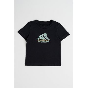 Tricou cu decolteu la baza gatului si imprimeu grafic