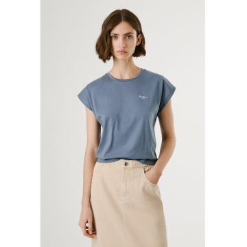 Tricou cu decolteu la baza gatului si logo