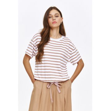Tricou cu dungi si prindere cu snururi la terminatie