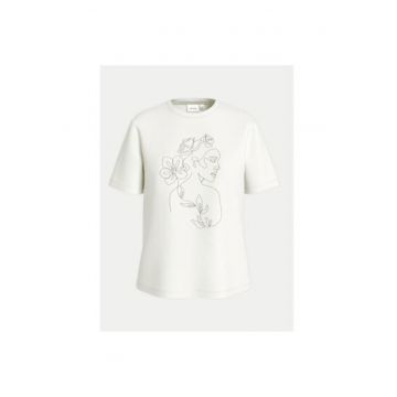 Tricou dama -  304932120 - Bumbac organic - Alb