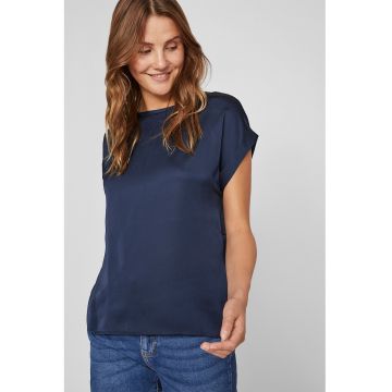 Tricou uni cu aspect satinat