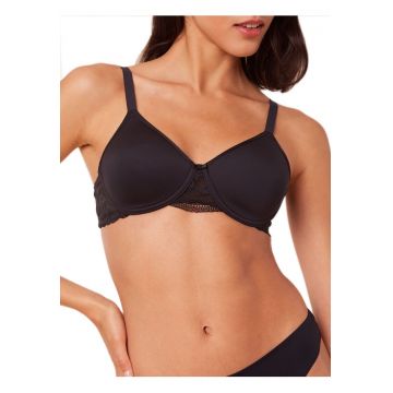 Sutien  Modern - intarire usoara - captuseala din bumbac - decor din dantela moale - culoare negru