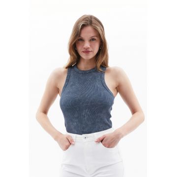 Top slim fit striiat