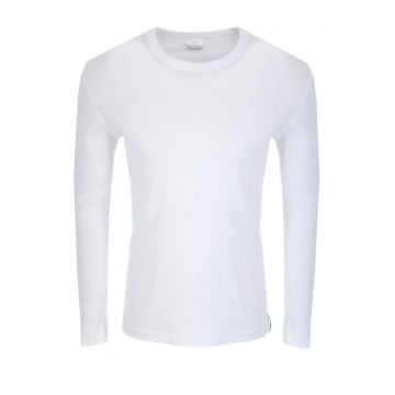 Tricou barbatesc  Classic cu maneca lunga alb -