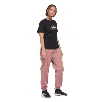 Tricou cu imprimeu logo si decolteu la baza gatului