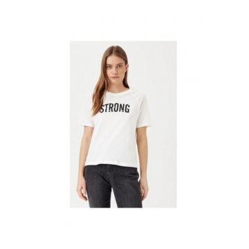 Tricou dama -  304807107 - Bumbac - Alb