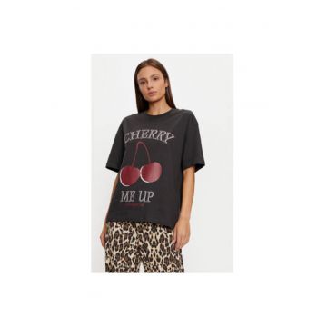 Tricou dama -  304883590 - Bumbac - Negru