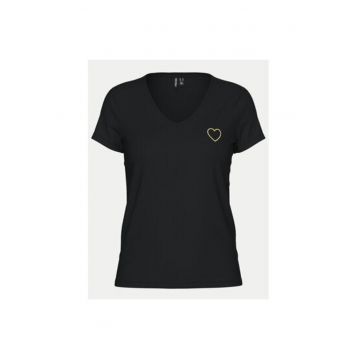 Tricou dama -  304915185 - Bumbac organic - Negru