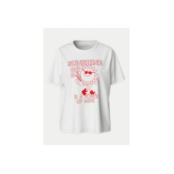 Tricou dama -  646157 - Alb - Bumbac -