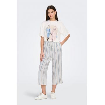 Tricou din amestec de lyocell cu imprimeu grafic