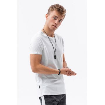 Tricou din bumbac cu decolteu la baza gatului