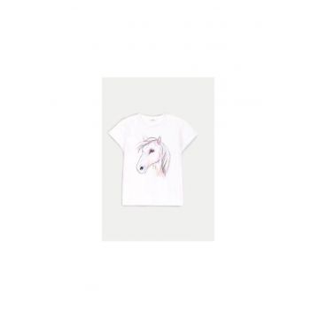 Tricou fete -  304489389 - Bumbac - 104 CM - Alb