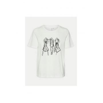 Tricou Romy 10320297 Alb Regular Fit - Bumbac -