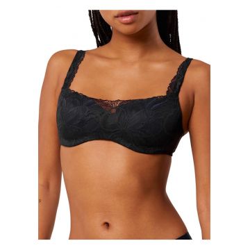 Sutien dama  intarire usoara - dantela - flexibil - negru