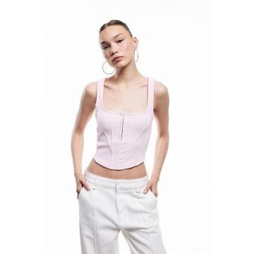 Top crop cu decolteu patrat