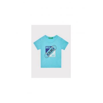 Tricou baieti -  300150863 - Bumbac organic - 74 CM - Albastru