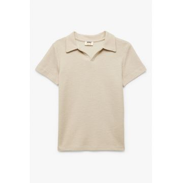 Tricou cu model uni si guler polo