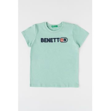 Tricou de bumbac cu imprimeu logo supradimensionat