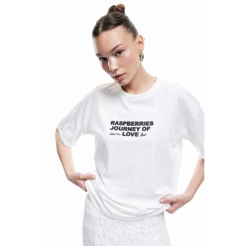 Tricou lejer cu imprimeu pe spate