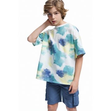 Tricou lejer cu model tie-dye
