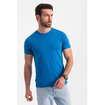 Tricou uni cu decolteu la baza gatului