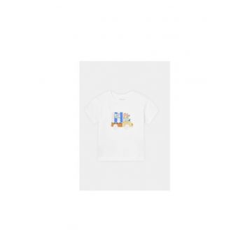 Tricou baieti -  303854317 - Bumbac - 68-74 CM - Alb