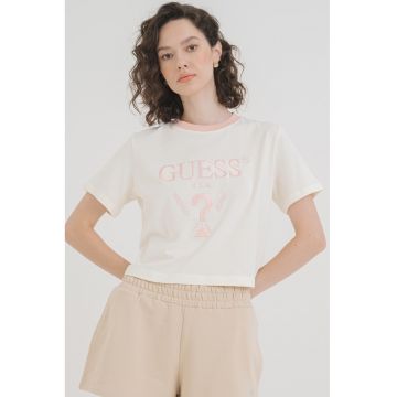 Tricou crop cu logo - pentru fitness