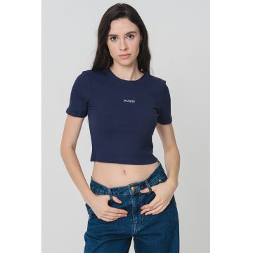 Tricou crop cu logo - pentru fitness
