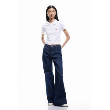Tricou crop polo