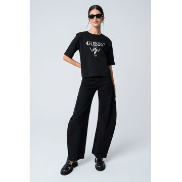 Tricou cu logo cu paiete