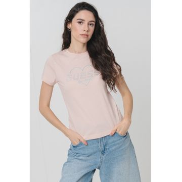 Tricou cu logo din strasuri