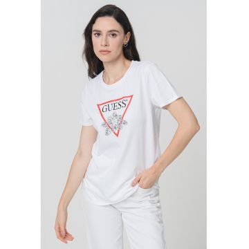 Tricou cu logo si paiete