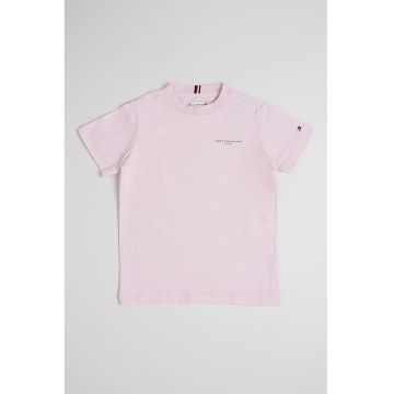 Tricou de bumbac cu decolteu la baza gatului