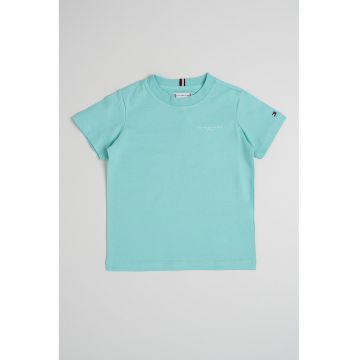 Tricou de bumbac cu decolteu la baza gatului
