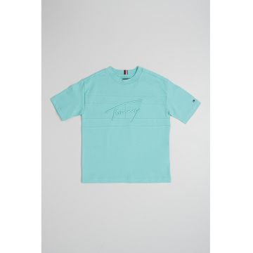 Tricou de bumbac cu logo brodat