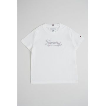 Tricou de bumbac cu logo brodat