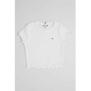Tricou de bumbac cu striatii si logo