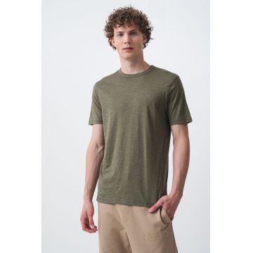 Tricou regular fit de bumbac cu logo discret Tegood
