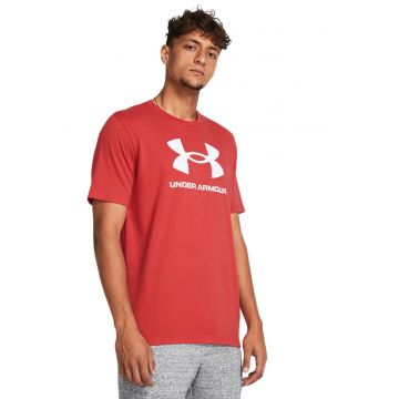 Tricou din amestec de bumbac cu imprimeu logo pentru fitness
