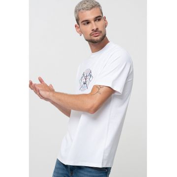 Tricou din bumbac cu broderie