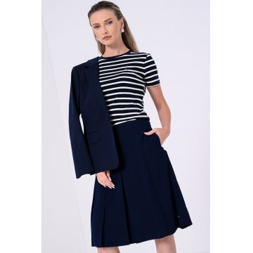 Tricou din bumbac cu decolteu la baza gatului