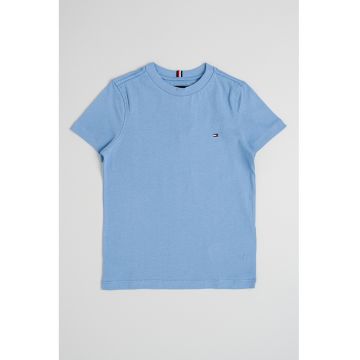 Tricou din bumbac cu decolteu la baza gatului