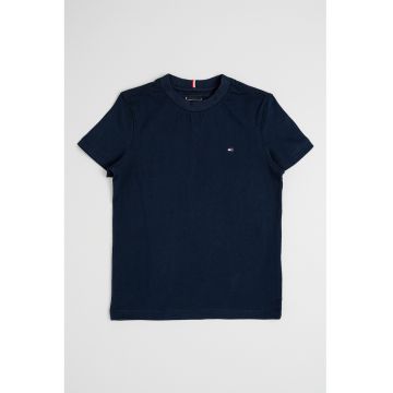 Tricou din bumbac cu decolteu la baza gatului