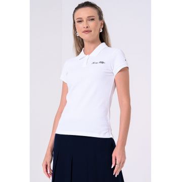 Tricou polo din amestec de bumbac cu logo