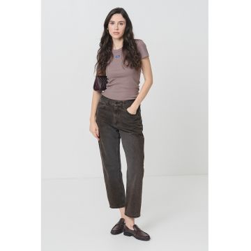 Tricou slim fit cu logo discret aplicat Easy